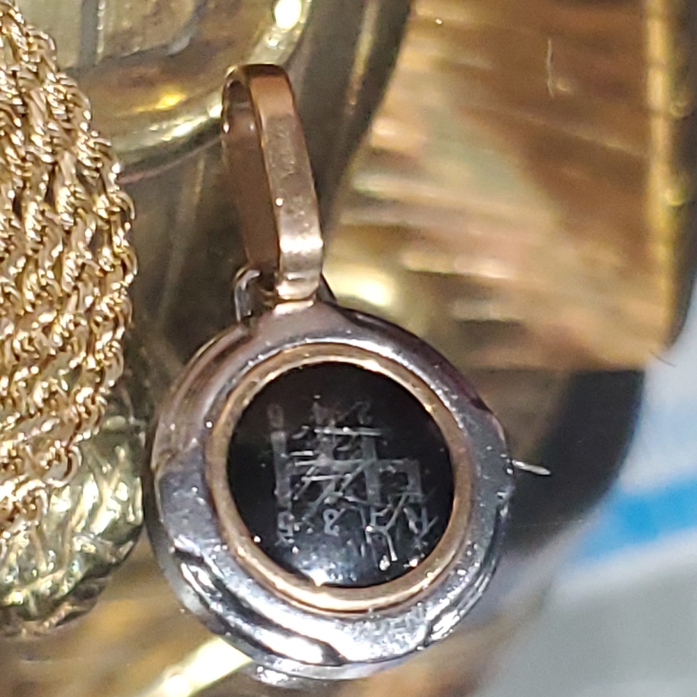 BARAKA 18ROSE GOLD/STEEL PENDANT AND 14K SOLID GOLD ROPE - Picture 8 of 12